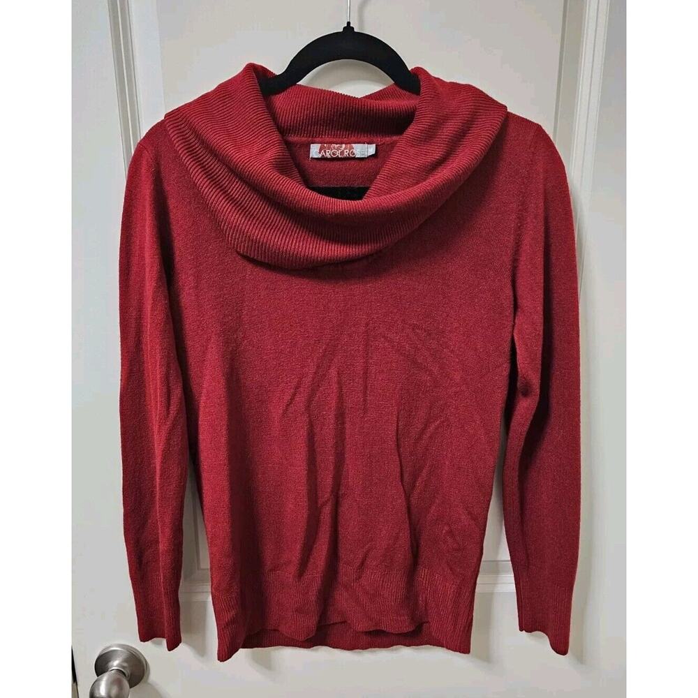 Carol Rose Sweater, Women's Size Medium, Red, Cowl neck, Pullover